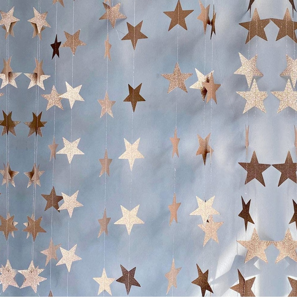 New Strand of 3ft gold sparkly bohemian zodiac star garland